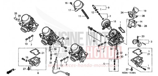 CARBURETOR (COMPONENT PARTS) CBF600NA4 de 2004